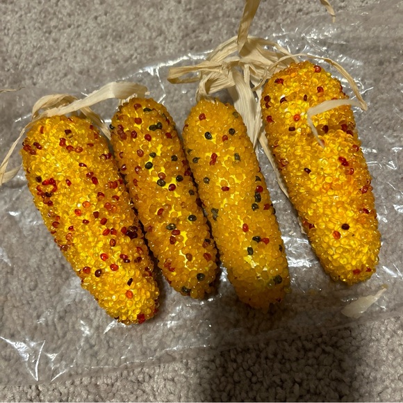 Beaded Indian Corn Set Of 4 Thanksgiving Decor 5’ - Picture 1 of 5
